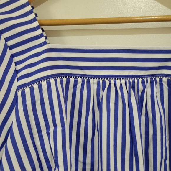 NWT TALBOTS Sailboat Stripe Scalloped Square neck top - Picture 6 of 12